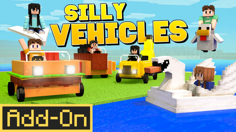 Thumbnail of the Minecraft Bedrock Marketplace product Add-On «Silly Vehicles» created by Asiago Bagels.