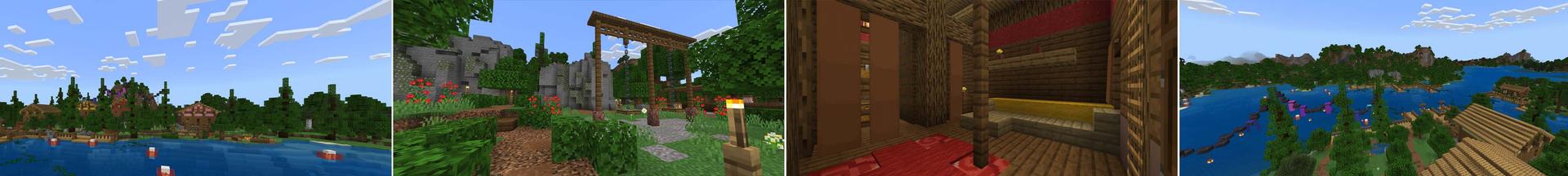 Panorama of the Minecraft Bedrock Marketplace product Summer Camp created by Asiago Bagels.