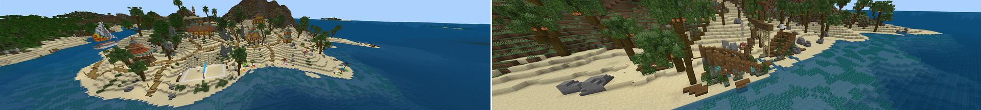 Panorama of the Minecraft Bedrock Marketplace product Summer Paradise created by Asiago Bagels.