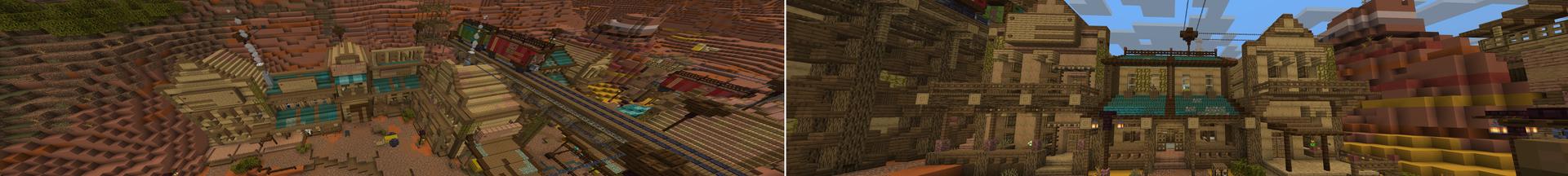 Panorama of the Minecraft Bedrock Marketplace product The Wild West created by Asiago Bagels.