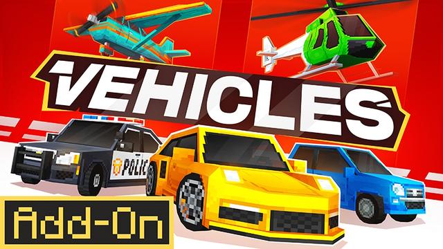 Thumbnail of the Minecraft Bedrock Marketplace product Vehicles Add-On created by Asiago Bagels.