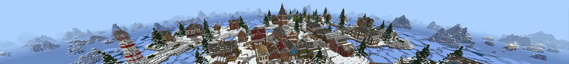 Panorama of the Minecraft Bedrock Marketplace product Winter Wonderland created by Asiago Bagels.