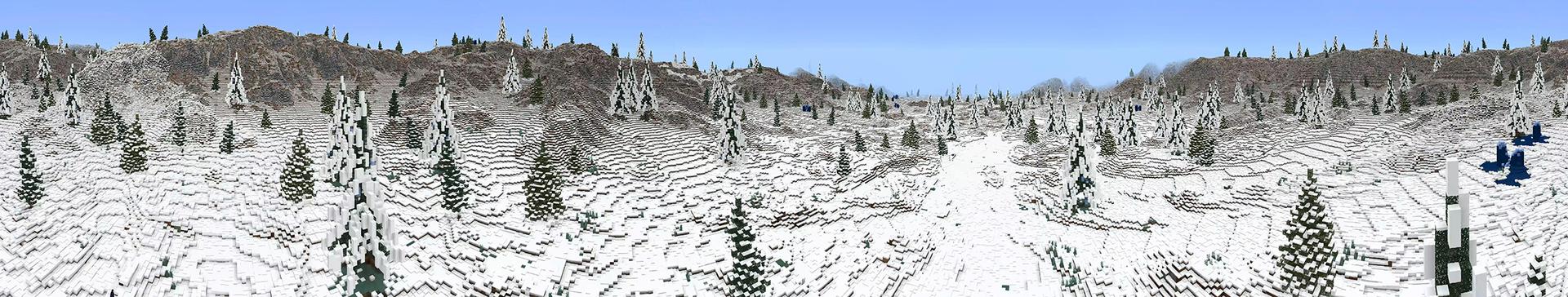 Panorama of the Minecraft Bedrock Marketplace product Ice Age Survival created by Atheris Games.