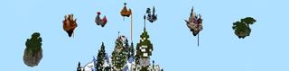 Panorama of the Minecraft Bedrock Marketplace product Santa's Skyblock created by Atheris Games.