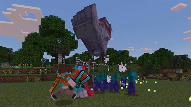 Screenshot of the Minecraft Bedrock Marketplace product Damage Effects created by Aurrora.