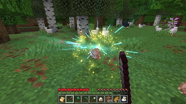 Screenshot of the Minecraft Bedrock Marketplace product Damage Effects created by Aurrora.