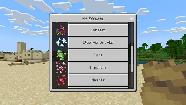 Screenshot of the Minecraft Bedrock Marketplace product Damage Effects created by Aurrora.