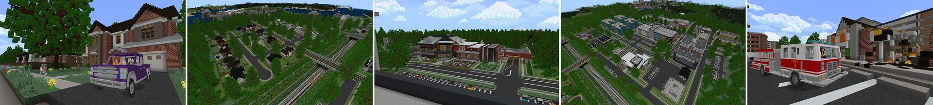 Panorama of the Minecraft Bedrock Marketplace product Fairbanks Fire Station created by Aurrora.