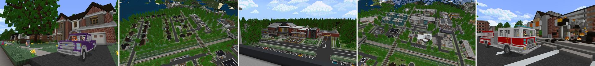 Panorama of the Minecraft Bedrock Marketplace product Fairbanks Fire Station created by Aurrora.