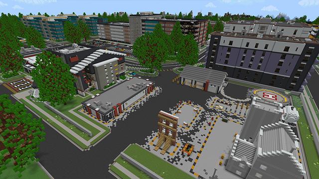 Screenshot of the Minecraft Bedrock Marketplace product Fairbanks Fire Station created by Aurrora.