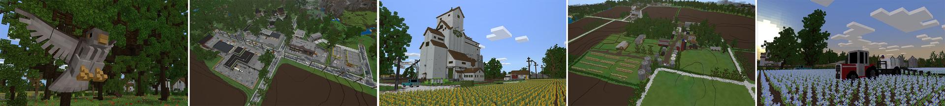 Panorama of the Minecraft Bedrock Marketplace product Farming Sim created by Aurrora.