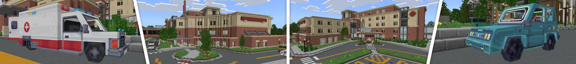 Panorama of the Minecraft Bedrock Marketplace product Hospital Hallmark - Interpretação created by Aurrora.