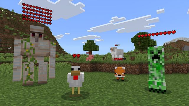 Screenshot of the Minecraft Bedrock Marketplace product Health Bars+ created by Aurrora.