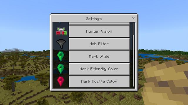 Screenshot of the Minecraft Bedrock Marketplace product HUNTER VISION created by Aurrora.