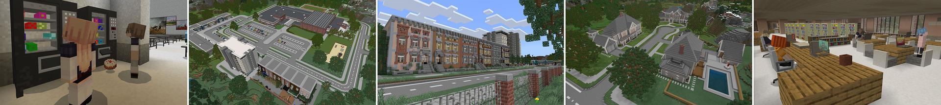 Panorama of the Minecraft Bedrock Marketplace product Middle School - Roleplay created by Aurrora.