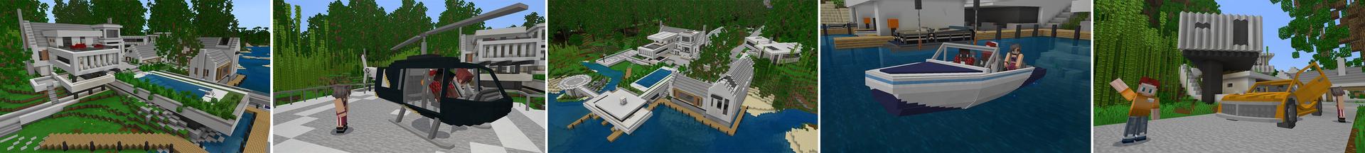 Panorama of the Minecraft Bedrock Marketplace product Modern Millionaire created by Aurrora.