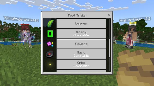 Screenshot of the Minecraft Bedrock Marketplace product PLAYER TRAILS created by Aurrora.