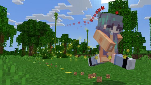 Screenshot of the Minecraft Bedrock Marketplace product PLAYER TRAILS created by Aurrora.