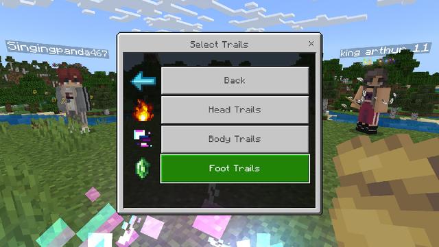 Screenshot of the Minecraft Bedrock Marketplace product PLAYER TRAILS created by Aurrora.