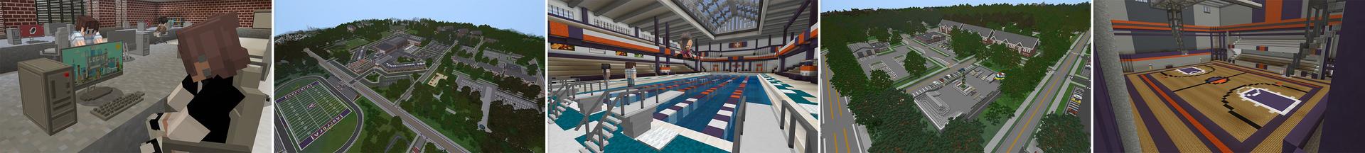 Panorama of the Minecraft Bedrock Marketplace product School - Roleplay created by Aurrora.