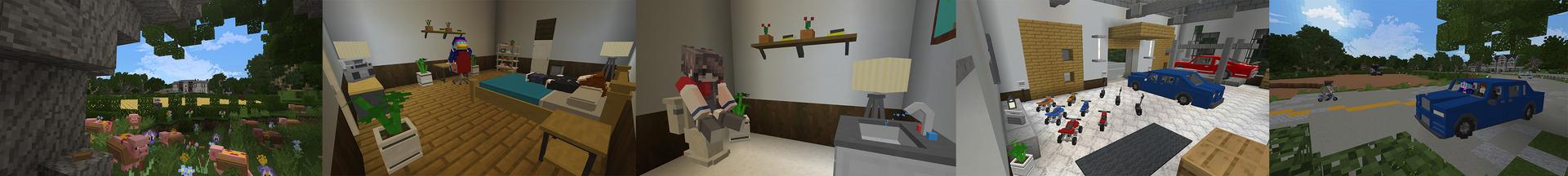 Panorama of the Minecraft Bedrock Marketplace product $1,000,000 Mansions created by Aurrora.