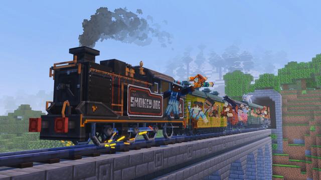 Screenshot of the Minecraft Bedrock Marketplace product TRAINS Add-On created by Aymeric Pierre.