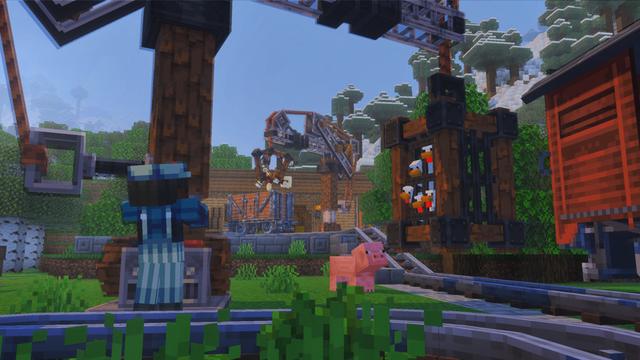 Screenshot of the Minecraft Bedrock Marketplace product TRAINS Add-On created by Aymeric Pierre.