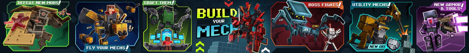 Panorama of the Minecraft Bedrock Marketplace product MECHS Add-On created by Aypierre.