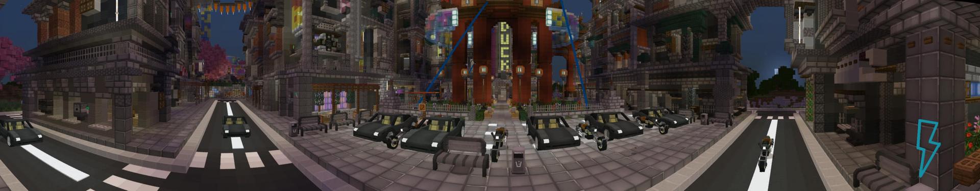Panorama of the Minecraft Bedrock Marketplace product Cyberpunk created by BBB Studios.