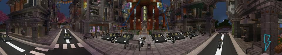 Panorama of the Minecraft Bedrock Marketplace product Cyberpunk created by BBB Studios.
