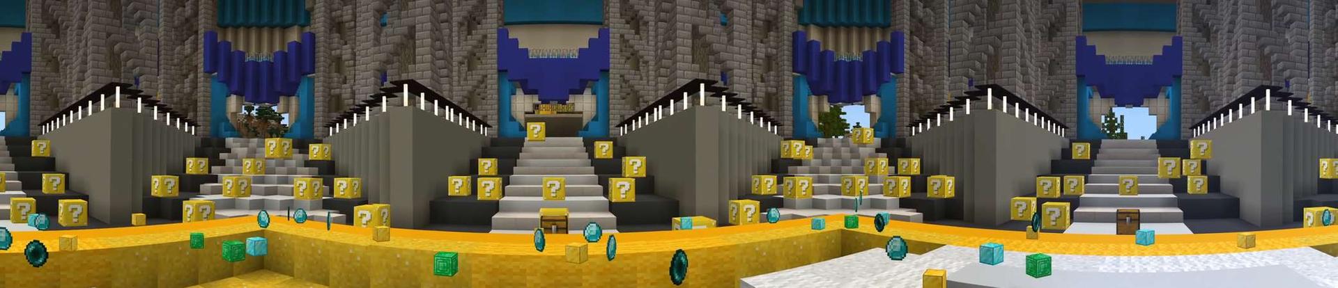 Panorama of the Minecraft Bedrock Marketplace product Lucky Block created by BBB Studios.