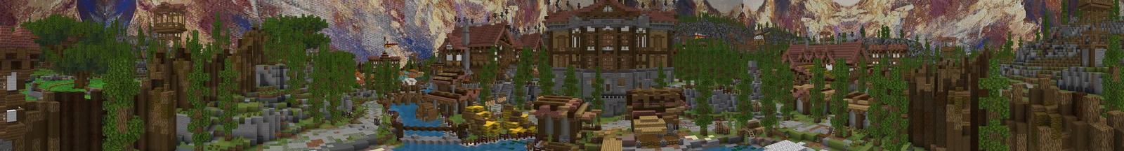Panorama of the Minecraft Bedrock Marketplace product Medieval City created by BBB Studios.