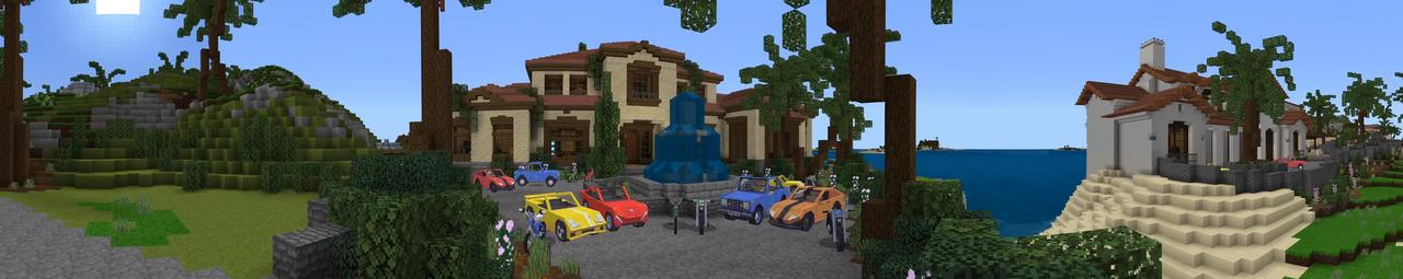 Panorama of the Minecraft Bedrock Marketplace product Millionaire Beach Life created by BBB Studios.