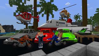 Screenshot of the Minecraft Bedrock Marketplace product Planes, Cars, Boats created by BBB Studios.