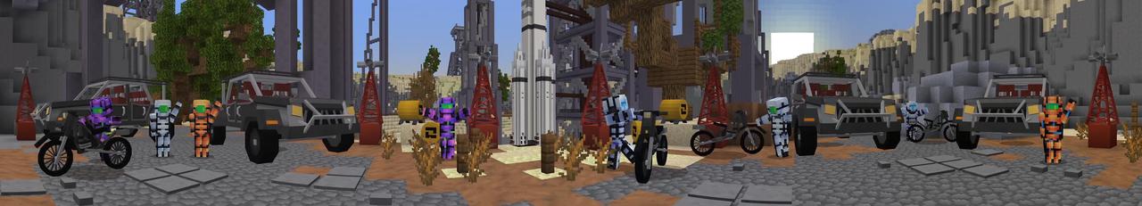 Panorama of the Minecraft Bedrock Marketplace product Rocket Launch created by BBB Studios.