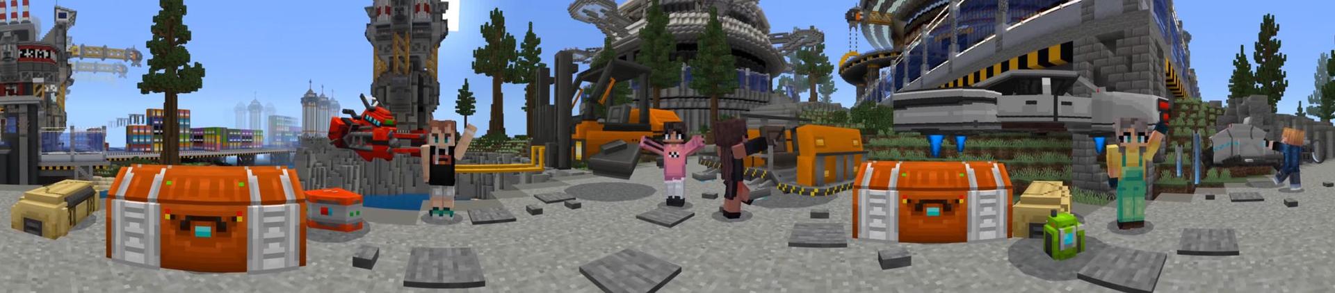 Panorama of the Minecraft Bedrock Marketplace product Sci Fi Vehicles created by BBB Studios.