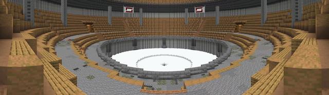 Panorama of the Minecraft Bedrock Marketplace product Spleef created by BBB Studios.
