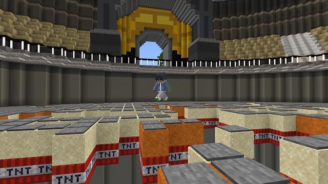 Screenshot of the Minecraft Bedrock Marketplace product TNT Run created by BBB Studios.
