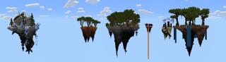 Panorama of the Minecraft Bedrock Marketplace product Ultimate Biome Skyblock created by BBB Studios.
