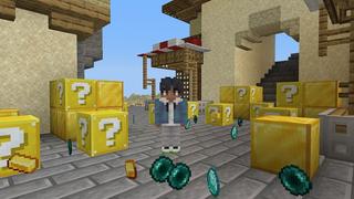 Screenshot of the Minecraft Bedrock Marketplace product Ultimate Lucky Blocks created by BBB Studios.