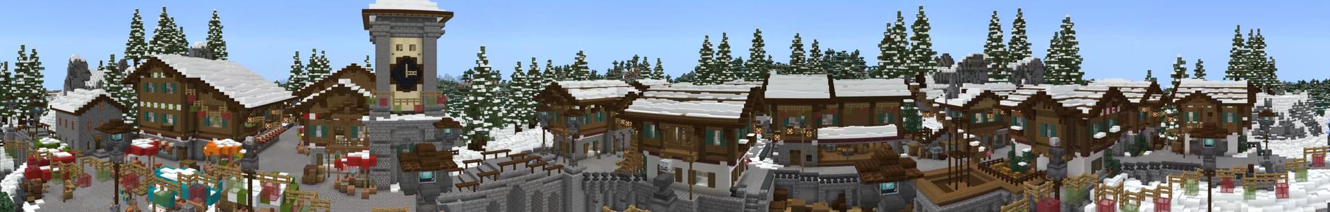 Panorama of the Minecraft Bedrock Marketplace product Winter Wonderland created by BBB Studios.