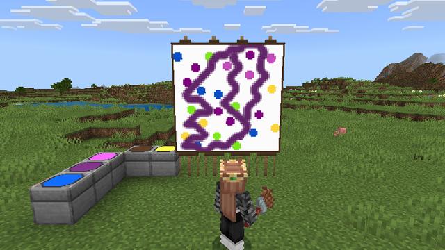 Screenshot of the Minecraft Bedrock Marketplace product DIY Paintings Add-On created by Bedrock Productions.