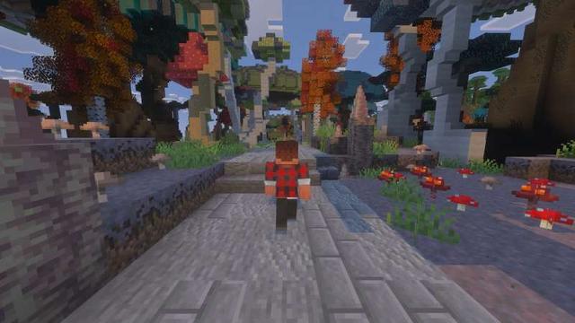 Screenshot of the Minecraft Bedrock Marketplace product Forestree Custom Tree Pack created by Big Dye Gaming.