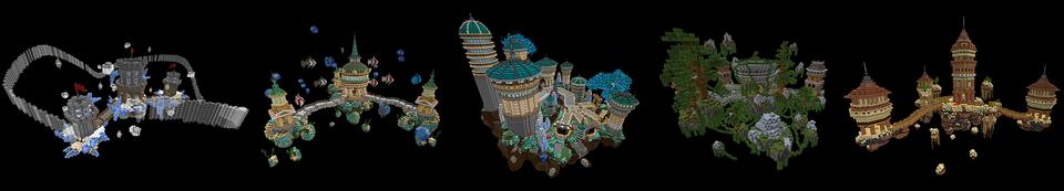 Panorama of the Minecraft Bedrock Marketplace product Biomes Explosion created by Black Arts Studios.