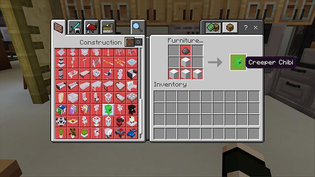 Screenshot of the Minecraft Bedrock Marketplace product Furniture Expansion created by Black Arts Studios.