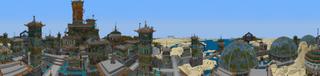 Panorama of the Minecraft Bedrock Marketplace product Scrap Town created by Black Arts Studios.