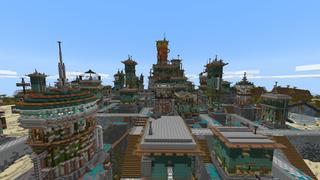 Screenshot of the Minecraft Bedrock Marketplace product Scrap Town created by Black Arts Studios.