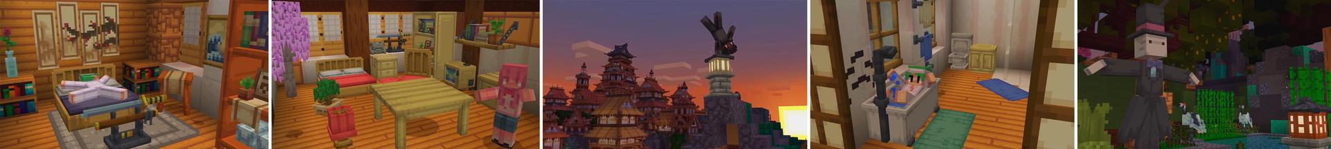 Panorama of the Minecraft Bedrock Marketplace product Anime Furniture created by Block Factory.