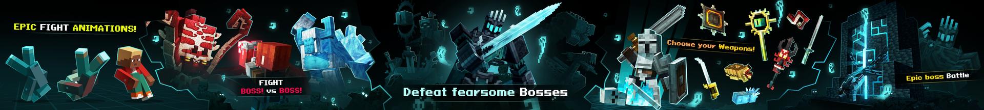 Panorama of the Minecraft Bedrock Marketplace product Bosses Rise Add-On created by Block Factory.