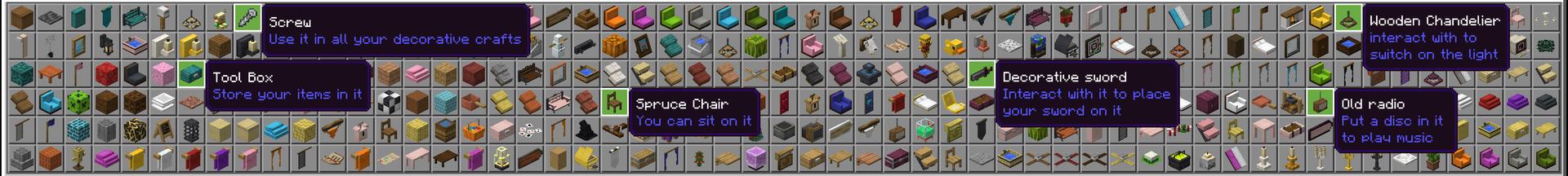 Panorama of the Minecraft Bedrock Marketplace product Furniture created by Block Factory.